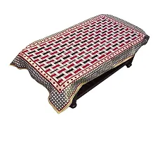 LUXURY CRAFTS Polycotton Designer Center Table Cover for 4 Seater (Maroon)(Rectangular )-thumb1