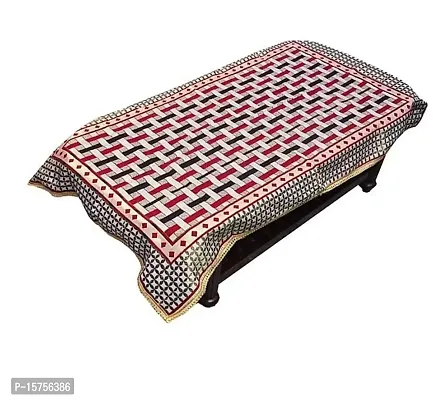 LUXURY CRAFTS Polycotton Designer Center Table Cover for 4 Seater (Maroon)(Rectangular )-thumb2