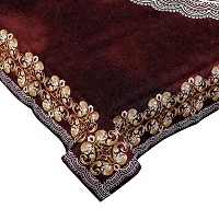 LUXURY CRAFTS Luxurious Attractive Design Velvet Printed 4 Seater Center Table Cover (Coffee)-thumb4