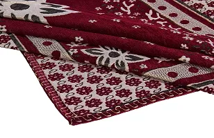 LUXURY CRAFTS Attractive  Beautiful Design Chenille 4 Seater(36x54 inches) Center Table Cover (Maroon)-thumb2