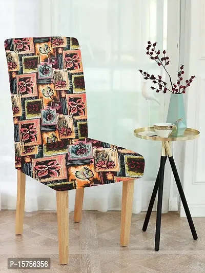 LUXURY CRAFTS? Floral Stretchable Printed Dining Chair Covers,Elastic Chair Seat Protector, Slipcovers,Chair Cover Floral(Multi)