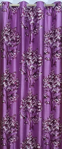 LUXURY CRAFTS Eyelet Polyester Door Curtain 7 feet x 4 feet (Purple)- Pack of 1-thumb2