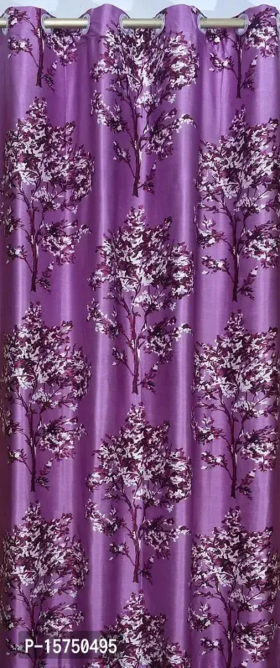 LUXURY CRAFTS Eyelet Polyester Door Curtain 7 feet x 4 feet (Purple)- Pack of 1-thumb3