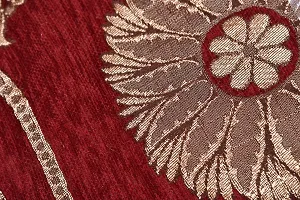 LUXURY CRAFTS Chenille Velvet Luxurious Bolsters Covers (32x16 inches)- Set of 2 (Maroon)-thumb2