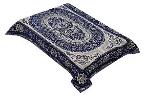 LUXURY CRAFTS Attractive Desigh Chenille 4 Seater(36x54 inches) Center Table Cover (Blue)-thumb2
