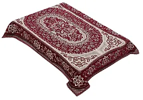 LUXURY CRAFTS Attractive Desigh Chenille 4 Seater(36x54 inches) Center Table Cover (Maroon)-thumb2