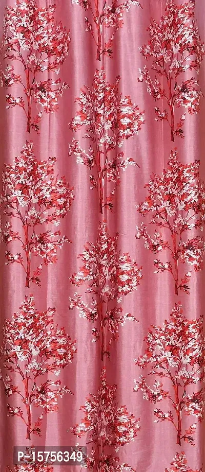 LUXURY CRAFTS? Eyelet Polyester Designer Door Curtain 7 feet x 4 feet(Pack of 2) (Light Pink)-thumb4