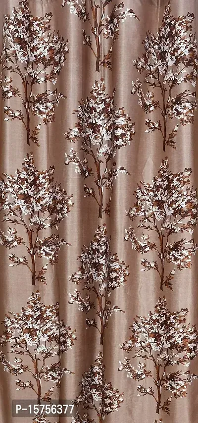 LUXURY CRAFTS Eyelet Polyester Door Curtain 7 feet x 4 feet (Light Brown)-Pack of 1-thumb4