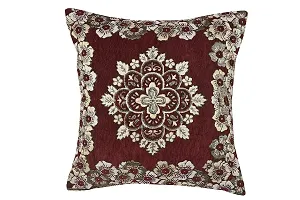 ELOHIM Chenille 300 TC Cushion Cover, 16x16 inch, Red, 5 Piece-thumb1