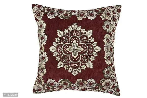 ELOHIM Chenille 300 TC Cushion Cover, 16x16 inch, Red, 5 Piece-thumb2