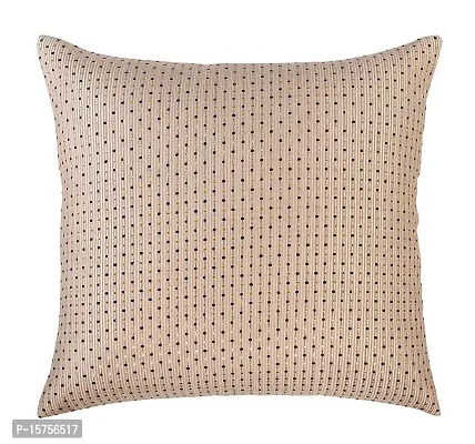 Luxury Crafts Luxurious Polyester Polka Dotted Cushion Cover Set - 16x16 inches (Pack of 5) (Beige)-thumb2