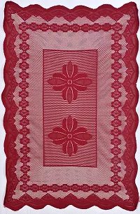 LUXURY CRAFTS Designer 4 Seater Center Table Cover (60x40 inches) (Red)-thumb1