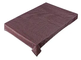 LUXURY CRAFTS Luxurious Attractive Check Box Designer Polyester Center Table Cover(36x54 Inches) (Beige  Black)-thumb1