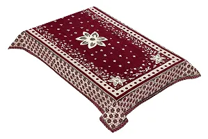 LUXURY CRAFTS Attractive  Beautiful Design Chenille 4 Seater(36x54 inches) Center Table Cover (Maroon)-thumb1