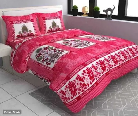 Luxury Crafts Warm Bedsheets for Winter Double Bed with 2 Pillow Covers | Woolen Bedsheets | AC Blankets | Bedsheets King Size,90x100 Inch,(Pink)