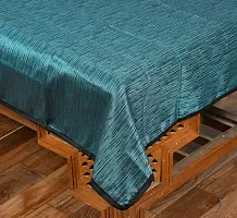 LUXURY CRAFTS Attractive Design Velvet Polyester 4 Seater Center Table Cover-36x54 inches (Blue)-thumb1