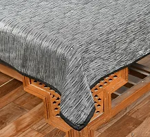 LUXURY CRAFTS Attractive Design Velvet Polyester 4 Seater Center Table Cover-36x54 inches (Grey)-thumb1