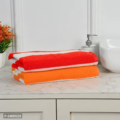 Luxury Crafts Towels for Bath, 100% Cotton, Highly Absorbent, Bathroom Towels, Super Soft, Bath Towel Set, Soft Comfort, 250 GSM,27x54 inches(Pack of 2 pcs)-RedOrange