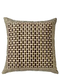 Luxury Crafts Cotton 250 TC Cushion Cover/Pillow Cover/Cushion Pillow Cover- 16x16 inch, 5 Piece(Brown)-thumb1
