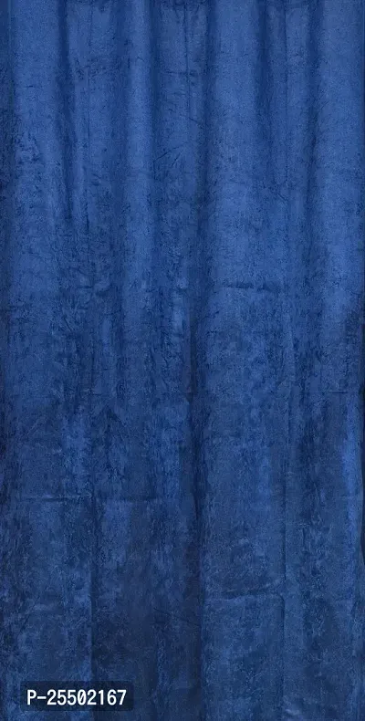 LUXURY CRAFTS Luxurious Velvet 100% Blackout Door Eyelet Heavy Panels| Solid Curtain| Door Curtain| Door Panel|Room Drkning Curtain|Drapes| 7 feet x 4 feet (Pack of 1) -Blue-thumb2