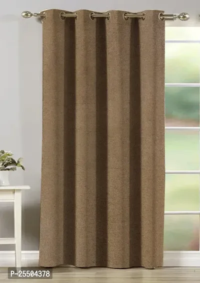 LUXURY CRAFTS Luxurious Jute Solid 100% Blackout Door Eyelet Heavy Panels| Solid Curtain| Door Curtain| Door Panel|Room Drkning Curtain|Drapes| 7 feet x 4 feet (Pack of 1) -Beige-thumb0