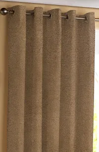 LUXURY CRAFTS Luxurious Jute Solid 100% Blackout Door Eyelet Heavy Panels| Solid Curtain| Door Curtain| Door Panel|Room Drkning Curtain|Drapes| 7 feet x 4 feet (Pack of 1) -Beige-thumb1