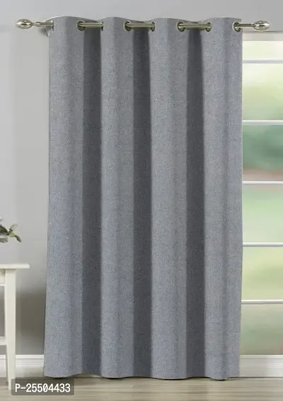 LUXURY CRAFTS Luxurious Jute Solid 100% Blackout Door Eyelet Heavy Panels| Solid Curtain| Door Curtain| Door Panel|Room Drkning Curtain|Drapes| 7 feet x 4 feet (Pack of 1) - Grey