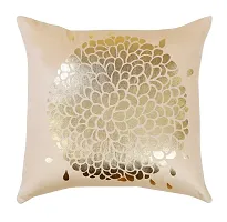 Luxury Crafts Velvet Touch Golden Printed Cushion Cover Set - 16x16 inches (Pack of 5) -Beige-thumb3