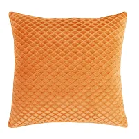 Luxury Crafts Raising Velvet Touch Self Design Solid Cushion Cover Set|Cushion Pillow Cover|Cushion Cover - 16x16 inches (Pack of 5) -Copper-thumb1