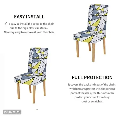 LUXURY CRAFTS Floral Stretchable Printed Dining Chair Covers,Elastic Chair Seat Protector, Slipcover,Chair Cover,chair seat cover Floral(Multi)(Pack of 1)-thumb2