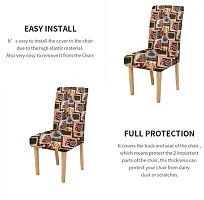 LUXURY CRAFTS Floral Stretchable Printed Dining Chair Covers,Elastic Chair Seat Protector, Slipcover,Chair Cover,chair seat cover Floral(Multi)(Pack of 1)-thumb1