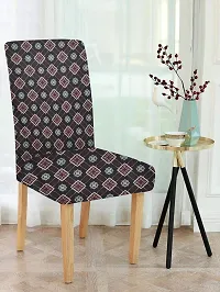 LUXURY CRAFTS Floral Stretchable Printed Dining Chair Covers,Elastic Chair Seat Protector, Slipcover,Chair Cover,chair seat cover Floral(Multi)(Pack of 1)-thumb2