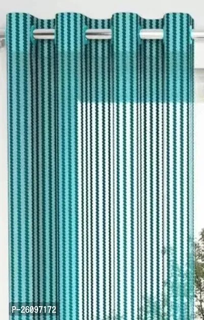 Luxury Crafts  Transparent Net Polyester Door curtain  Set of 4 pcs, 4x7 Feet, Set of 4 ( Blue)-thumb2