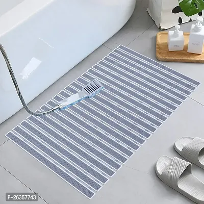 Luxury Crafts  Heavy Quality Anti Skid Shower Mat, PVC Mat,Non Slip Bathtub Mat with Suction Cups and Drain Holes,mats for Floor,Bathroom Mat(Size: 16x27 inches)- Grey-thumb3