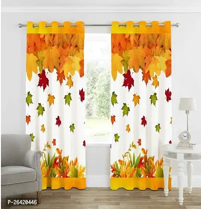 LUXURY CRAFTS Eyelet Digital Printed Polyester Door Curtain|Door Panel|Door Long Curtain (4x7 feet) (Multicolor)- Pack of 2