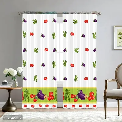 LUXURY CRAFTS Eyelet Digital Printed Polyester Door Curtain (4x7 feet) (Multicolor)- Pack of 2
