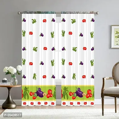 LUXURY CRAFTS Eyelet Digital Printed Polyester Door Curtain (4x7 feet) (Multicolor)- Pack of 2-thumb0