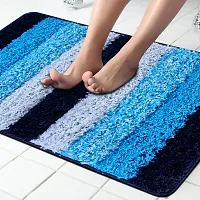 LUXURY CRAFTS Multipurpose Super Soft Microfiber Ultra Water Absorbent Anti Slip Bathmat cum Doormat|Doormat|Door Entrance Mat (40 cm x 60 cm)(Pack of 1)-Blue-thumb1