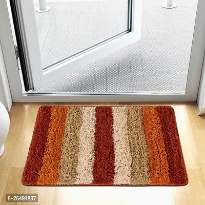 LUXURY CRAFTS Multipurpose Super Soft Microfiber Ultra Water Absorbent Anti Slip Bathmat cum Doormat|Doormat|Door Entrance Mat (40 cm x 60 cm)(Pack of 1)-Rust