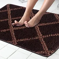 LUXURY CRAFTS Multipurpose Super Soft Microfiber Ultra Water Absorbent Anti Slip Bathmat cum Doormat|Doormat|Door Entrance Mat (40 cm x 60 cm)(Pack of 1)-Coffee-thumb1