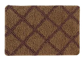 LUXURY CRAFTS Multipurpose Super Soft Microfiber Ultra Water Absorbent Anti Slip Bathmat cum Doormat|Doormat|Door Entrance Mat (40 cm x 60 cm)(Pack of 1)-Brown-thumb3