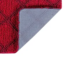 LUXURY CRAFTS Multipurpose Super Soft Microfiber Ultra Water Absorbent Anti Slip Bathmat cum Doormat|Doormat|Door Entrance Mat (40 cm x 60 cm)(Pack of 1)-Red-thumb2