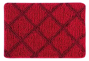 LUXURY CRAFTS Multipurpose Super Soft Microfiber Ultra Water Absorbent Anti Slip Bathmat cum Doormat|Doormat|Door Entrance Mat (40 cm x 60 cm)(Pack of 1)-Red-thumb3