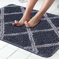 LUXURY CRAFTS Multipurpose Super Soft Microfiber Ultra Water Absorbent Anti Slip Bathmat cum Doormat|Doormat|Door Entrance Mat (40 cm x 60 cm)(Pack of 1)-Grey-thumb1