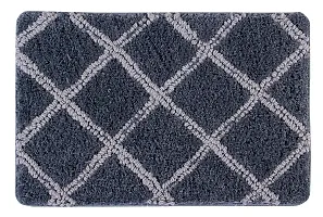 LUXURY CRAFTS Multipurpose Super Soft Microfiber Ultra Water Absorbent Anti Slip Bathmat cum Doormat|Doormat|Door Entrance Mat (40 cm x 60 cm)(Pack of 1)-Grey-thumb2