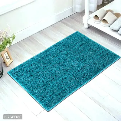 LUXURY CRAFTS Multipurpose Super Soft Microfiber Ultra Water Absorbent Anti Slip Bathmat cum Doormat|Doormat|Door Entrance Mat (40 cm x 60 cm)(Pack of 1)-Sky Blue