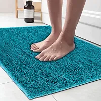 LUXURY CRAFTS Multipurpose Super Soft Microfiber Ultra Water Absorbent Anti Slip Bathmat cum Doormat|Doormat|Door Entrance Mat (40 cm x 60 cm)(Pack of 1)-Sky Blue-thumb1