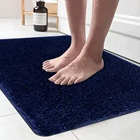 LUXURY CRAFTS Multipurpose Super Soft Microfiber Ultra Water Absorbent Anti Slip Bathmat cum Doormat|Doormat|Door Entrance Mat (40 cm x 60 cm)(Pack of 1)-Blue-thumb1