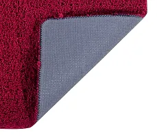 LUXURY CRAFTS Multipurpose Super Soft Microfiber Ultra Water Absorbent Anti Slip Bathmat cum Doormat|Doormat|Door Entrance Mat (40 cm x 60 cm)(Pack of 1)-Red-thumb1