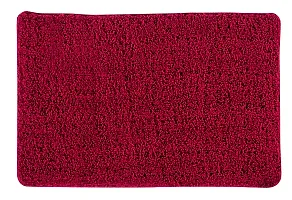 LUXURY CRAFTS Multipurpose Super Soft Microfiber Ultra Water Absorbent Anti Slip Bathmat cum Doormat|Doormat|Door Entrance Mat (40 cm x 60 cm)(Pack of 1)-Red-thumb2